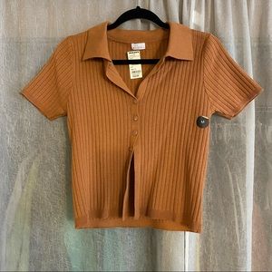 Tillys Cropped Collard Shirt Button Down